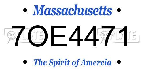 7OE4471 Massachusetts License Plate