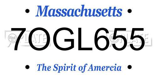 7OGL655 Massachusetts License Plate