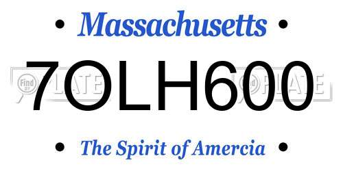 7OLH600 Massachusetts License Plate