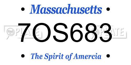 7OS683 Massachusetts License Plate