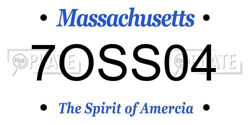 7OSS04 Massachusetts License Plate