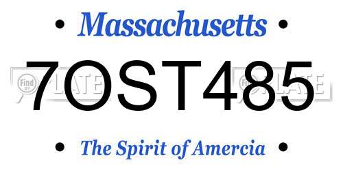 7OST485 Massachusetts License Plate