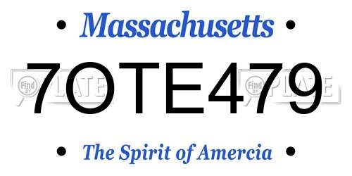 7OTE479 Massachusetts License Plate