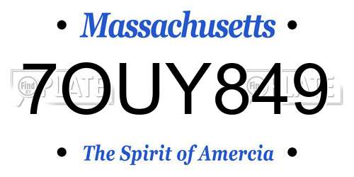 7OUY849 Massachusetts License Plate
