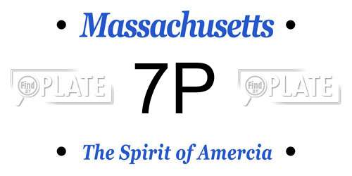 7P Massachusetts License Plate