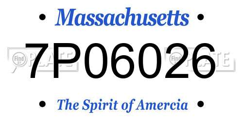7P06026 Massachusetts License Plate
