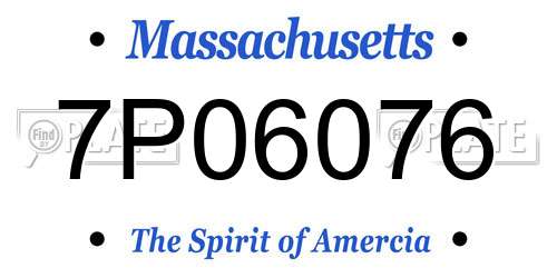 7P06076 Massachusetts License Plate