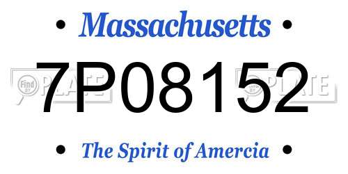7P08152 Massachusetts License Plate