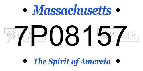 7P08157 Massachusetts License Plate