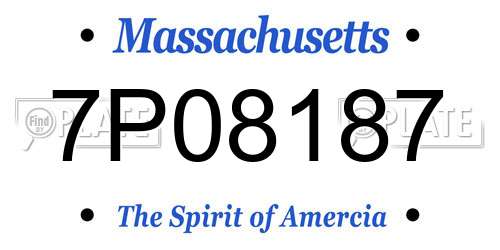 7P08187 Massachusetts License Plate