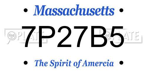 7P27B5 Massachusetts License Plate