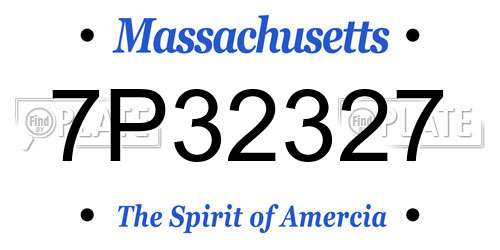 7P32327 Massachusetts License Plate