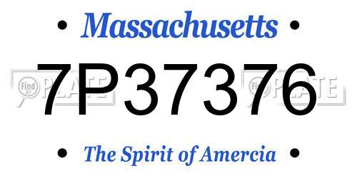 7P37376 Massachusetts License Plate