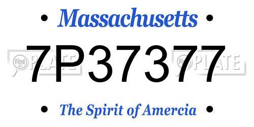 7P37377 Massachusetts License Plate