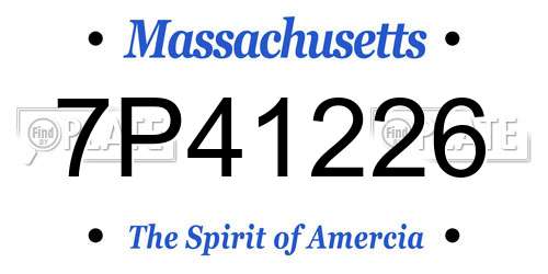 7P41226 Massachusetts License Plate