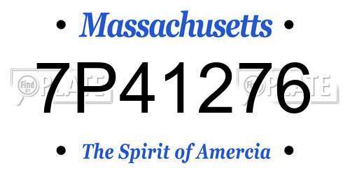 7P41276 Massachusetts License Plate