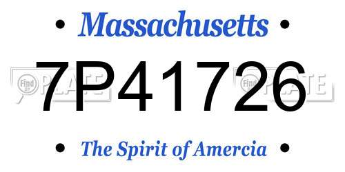 7P41726 Massachusetts License Plate
