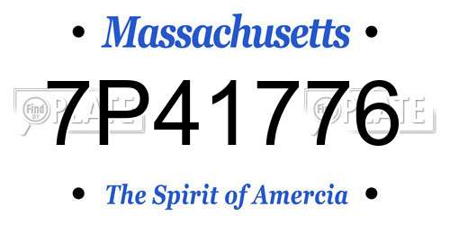 7P41776 Massachusetts License Plate