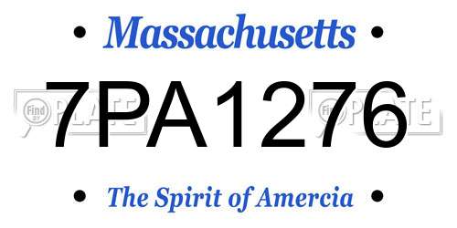 7PA1276 Massachusetts License Plate