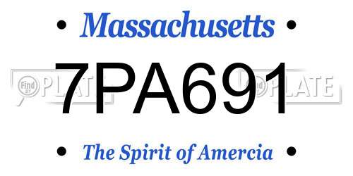 7PA691 Massachusetts License Plate