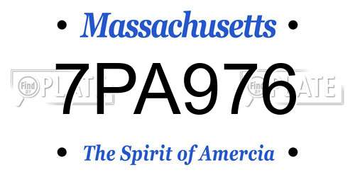 7PA976 Massachusetts License Plate