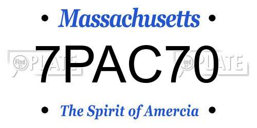 7PAC70 Massachusetts License Plate