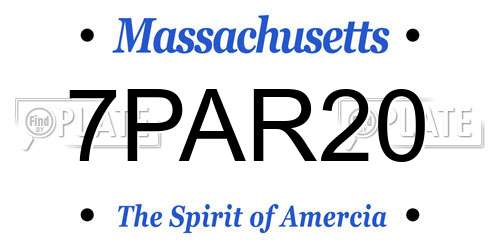 7PAR20 Massachusetts License Plate