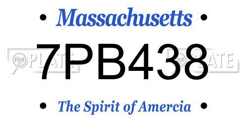 7PB438 Massachusetts License Plate
