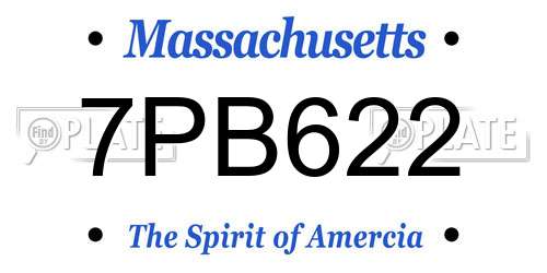 7PB622 Massachusetts License Plate