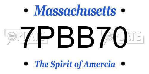 7PBB70 Massachusetts License Plate