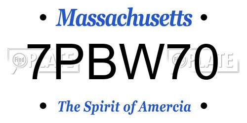 7PBW70 Massachusetts License Plate