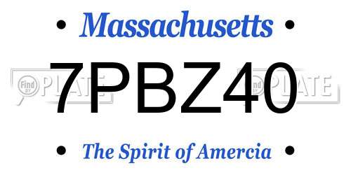 7PBZ40 Massachusetts License Plate