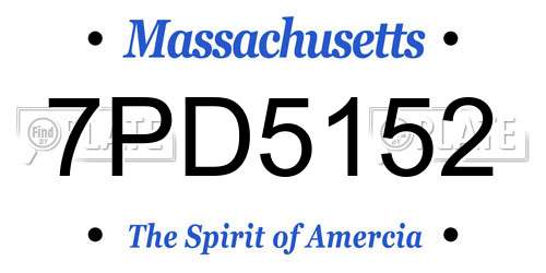 7PD5152 Massachusetts License Plate