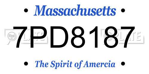 7PD8187 Massachusetts License Plate
