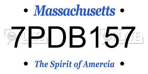 7PDB157 Massachusetts License Plate