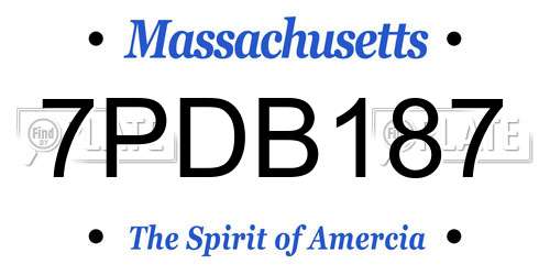 7PDB187 Massachusetts License Plate