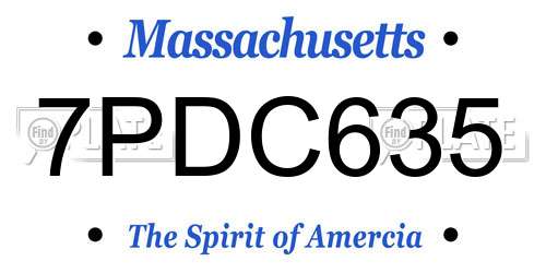 7PDC635 Massachusetts License Plate