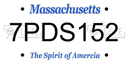 7PDS152 Massachusetts License Plate