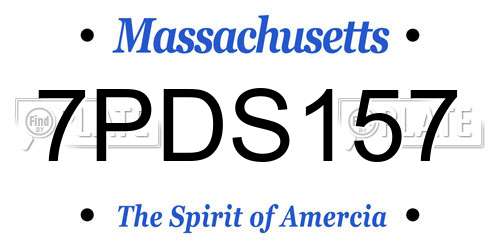 7PDS157 Massachusetts License Plate