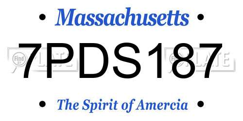 7PDS187 Massachusetts License Plate