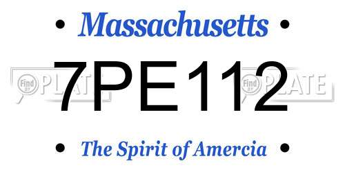 7PE112 Massachusetts License Plate