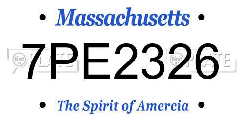 7PE2326 Massachusetts License Plate