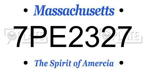 7PE2327 Massachusetts License Plate