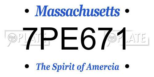7PE671 Massachusetts License Plate