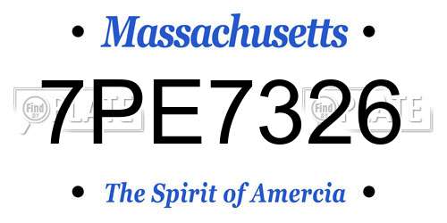 7PE7326 Massachusetts License Plate
