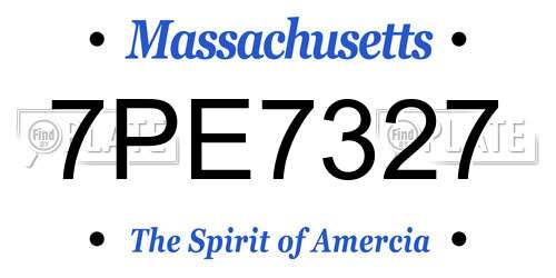 7PE7327 Massachusetts License Plate