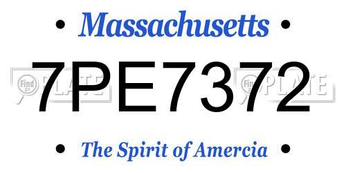 7PE7372 Massachusetts License Plate