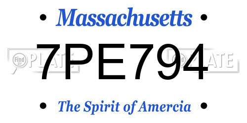 7PE794 Massachusetts License Plate