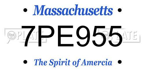 7PE955 Massachusetts License Plate