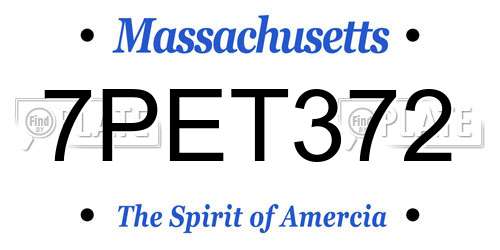 7PET372 Massachusetts License Plate